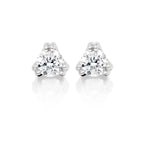Solitaire 0.40ct 3 Claw round diamond studs in 9K white gold