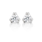 Solitaire 0.50ct 3 Claw round diamond studs in 9K white gold