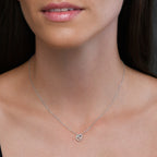 Interlocking Diamond Heart Pendant 0.07ct Diamond 9K White Gold