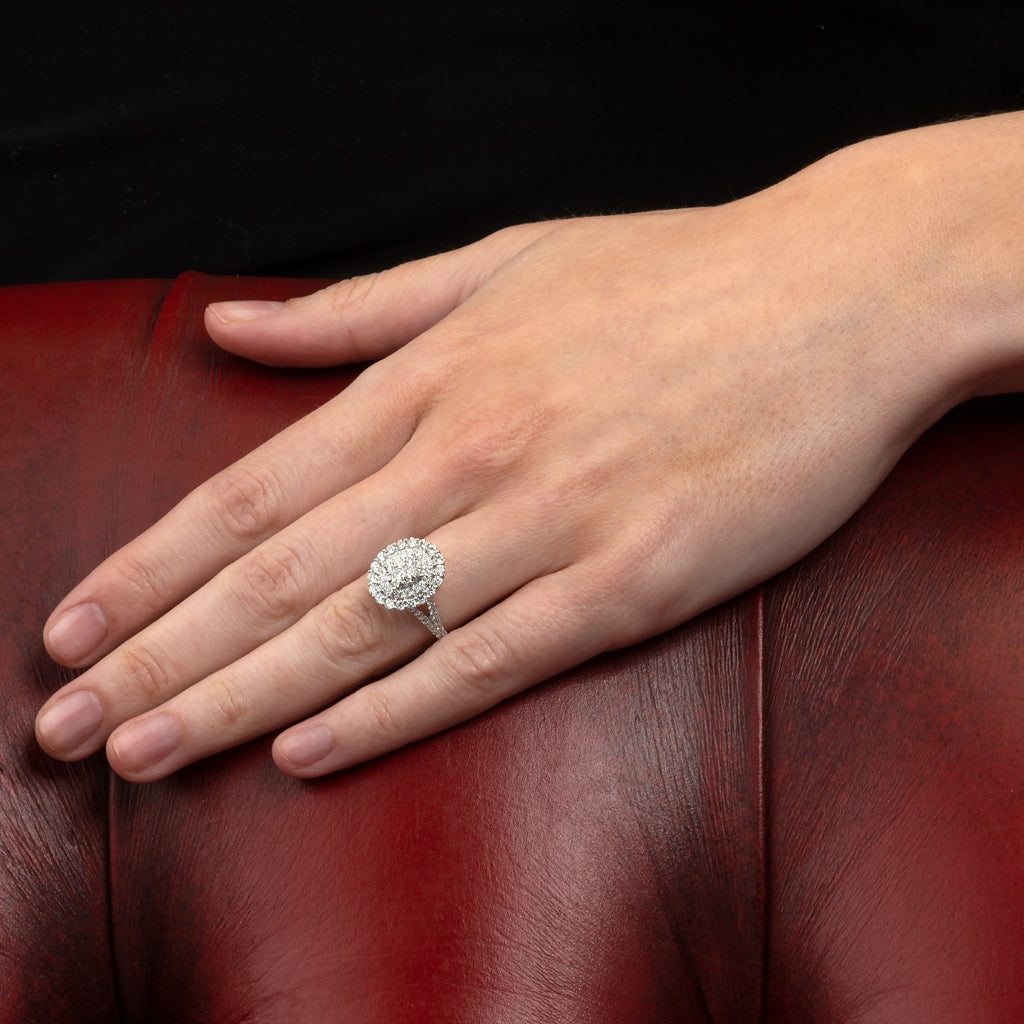 Large diamond dress ring in 18K white gold