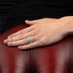 large emerald cut diamond dress ring in 18K white gold