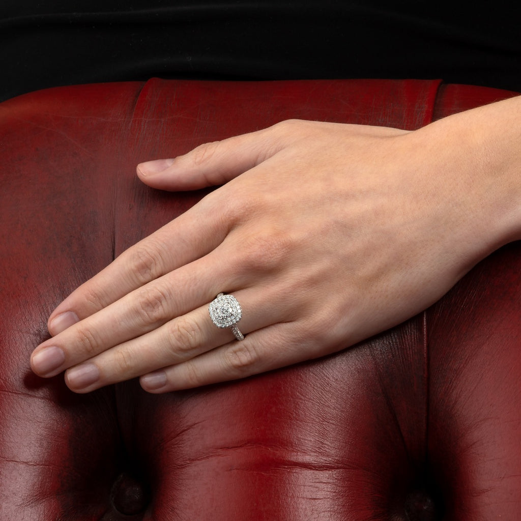 Large diamond dress rings in 18K white gold