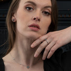 Green Amethyst and London Blue Topaz Ring in 18K White Gold
