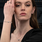 Green Amethyst Bracelet in 18K White Gold