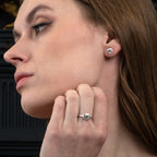 Green Amethyst Ring in 18K White Gold