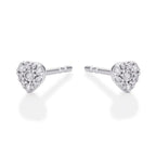 Gleam Diamond Heart Earrings 0.14ct Diamond Studs in 9K White Gold side view