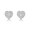 Gleam Diamond Heart Earrings 0.14ct Diamond Studs in 9K White Gold