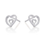  Amour Diamond Heart Earrings 0.20ct Diamond Studs in 9K White Gold side view