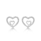 Amour Diamond Heart Earrings 0.20ct Diamond Studs in 18K White Gold