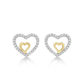 Amour Diamond Heart Earrings 0.20ct Diamond Studs in 9K Yellow Gold