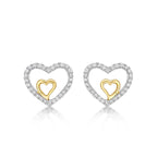 Amour Diamond Heart Earrings 0.20ct Diamond Studs in 9K Yellow Gold