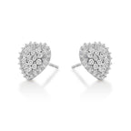 Sparkle Diamond Heart Earrings 0.28ct Diamond Studs in 9K White Gold side view