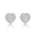 Sparkle Diamond Heart Earrings 0.28ct Diamond Studs in 9K White Gold