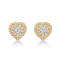 Sparkle Diamond Heart Earrings 0.28ct Diamond Studs in 9K Yellow Gold