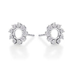 Circle of Life Diamond Circle Earrings 0.13ct Diamonds 9K White Gold side view