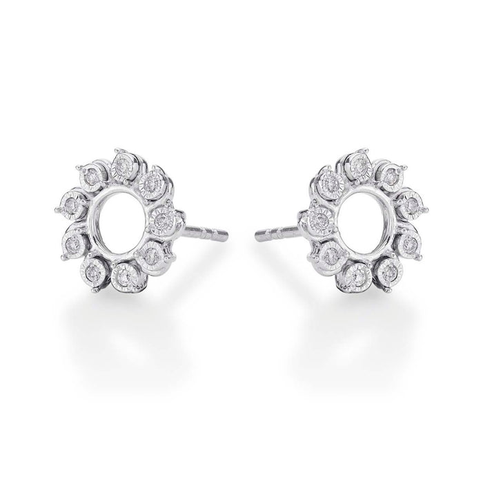 Circle of Life Diamond Circle Earrings 0.13ct Diamonds 9K White Gold