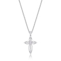 Divine Diamond Cross Pendant Necklace 0.15ct Diamond 9K White Gold
