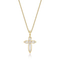 Divine Diamond Cross Pendant Necklace 0.15ct Diamond 9K Yellow Gold