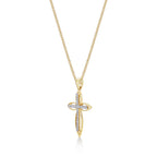 Divine Diamond Cross Pendant Necklace 0.15ct Diamond 9K Yellow Gold