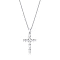 Shine Diamond Cross Pendant Necklace 0.11ct Diamond 18K White Gold