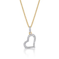 Sleeping Heart Diamond Heart Necklace 0.14ct Diamond 9K Yellow Gold