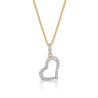 Sleeping Heart Diamond Heart Necklace 0.14ct Diamond 9K Yellow Gold