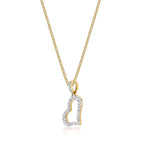 Sleeping Heart Diamond Heart Necklace 0.14ct Diamond 9K Yellow Gold side view