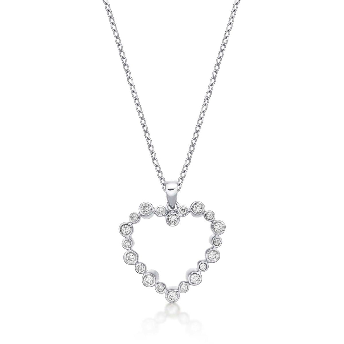 Dream Diamond Heart Pendant Necklace 0.28ct Diamond 18K White Gold