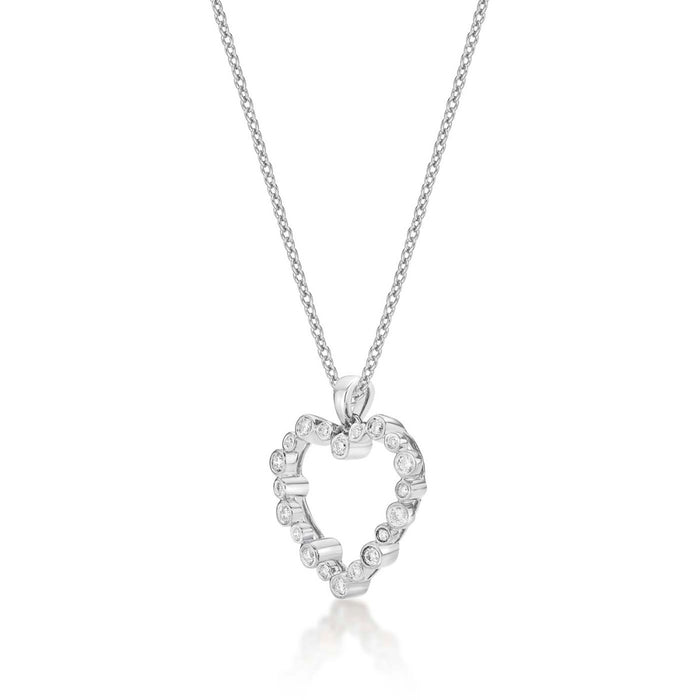 Dream Diamond Heart Pendant Necklace 0.28ct Diamond 18K White Gold