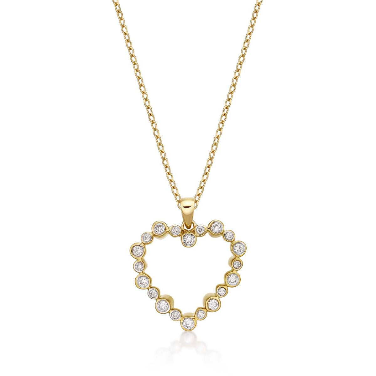 Dream Diamond Heart Pendant Necklace 0.28ct Diamond 9K Yellow Gold