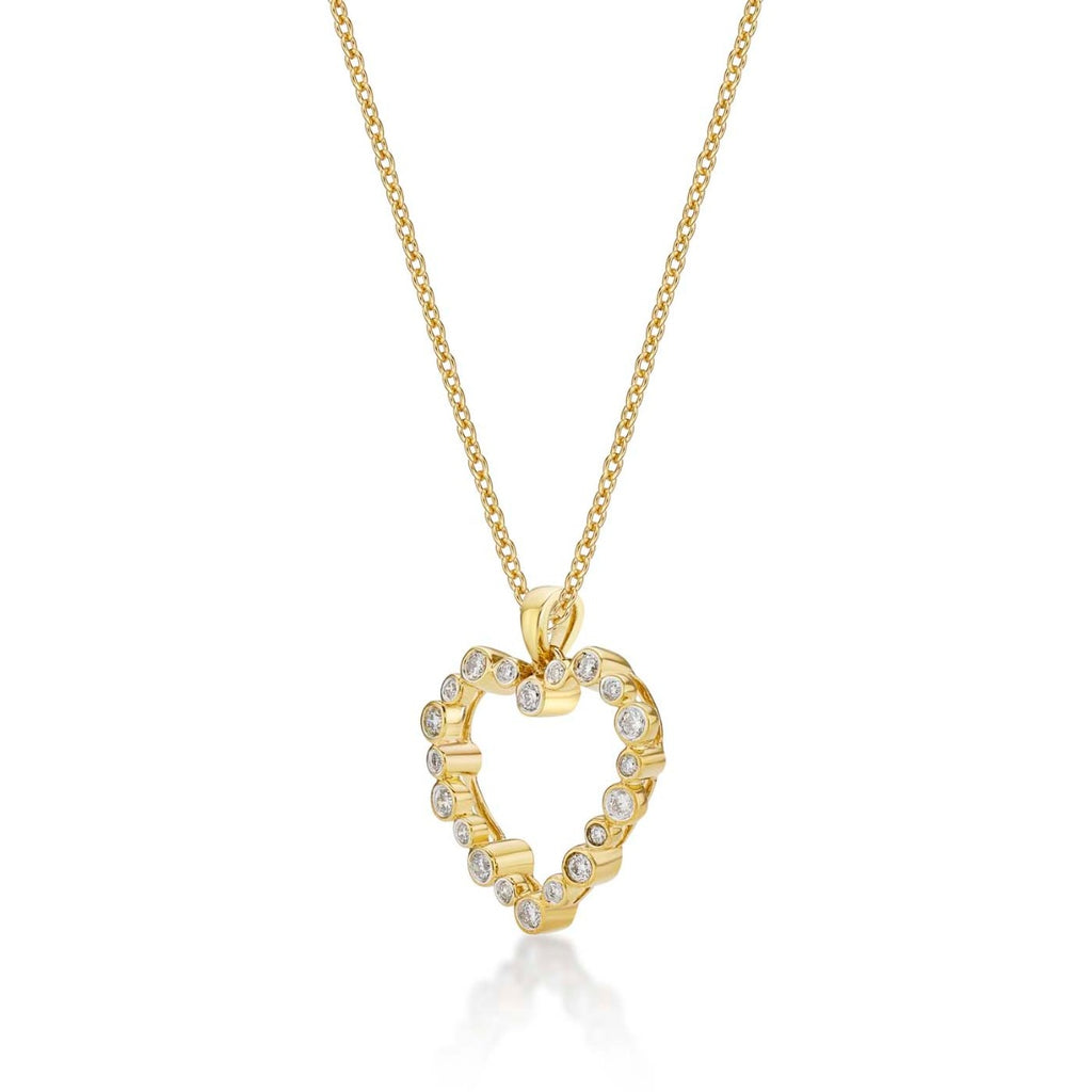 Dream Diamond Heart Pendant Necklace 0.28ct Diamond 9K Yellow Gold side view