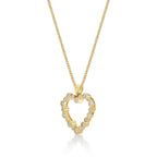 Dream Diamond Heart Pendant Necklace 0.28ct Diamond 9K Yellow Gold side view