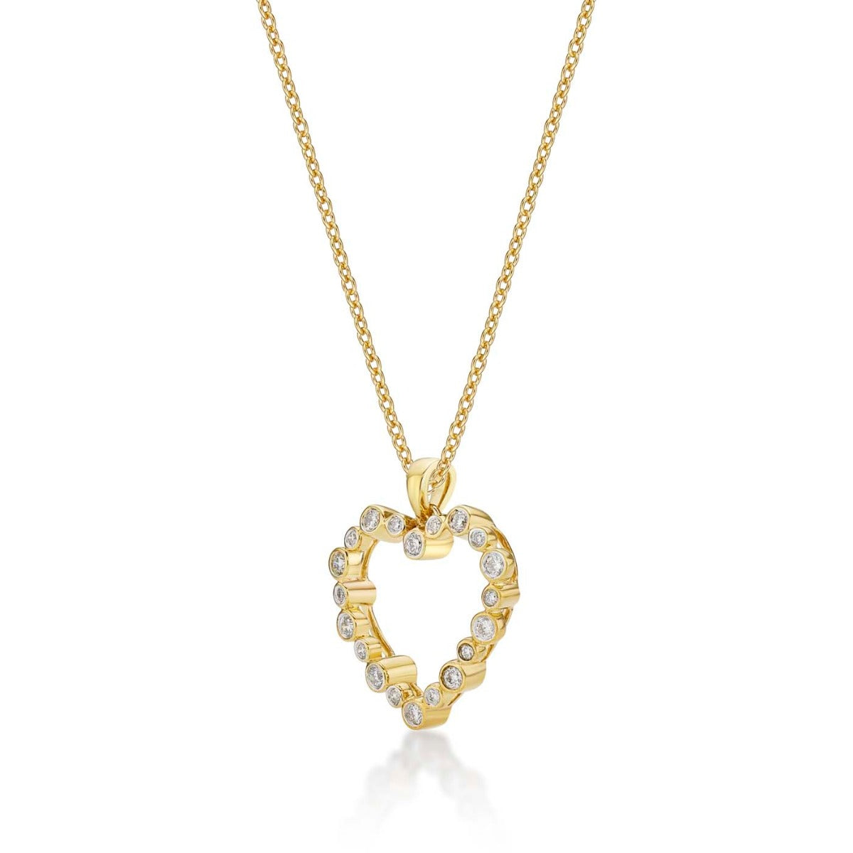 Dream Diamond Heart Pendant Necklace 0.28ct Diamond 9K Yellow Gold side view