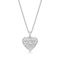 Dazzle Diamond Heart Pendant Necklace 0.16ct Diamond 9K White Gold