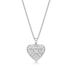 Dazzle Diamond Heart Pendant Necklace 0.16ct Diamond 9K White Gold