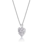 Dazzle Diamond Heart Pendant Necklace 0.16ct Diamond 9K White Gold side view