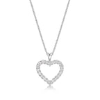 Miracle Diamond Heart Pendant Necklace 0.20ct Diamond 9K White Gold