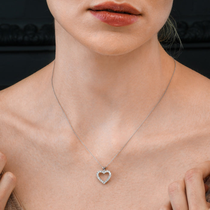 Miracle Diamond Heart Pendant Necklace 0.20ct Diamond 9K White Gold