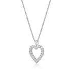 Miracle Diamond Heart Pendant Necklace 0.20ct Diamond 18K White Gold side view
