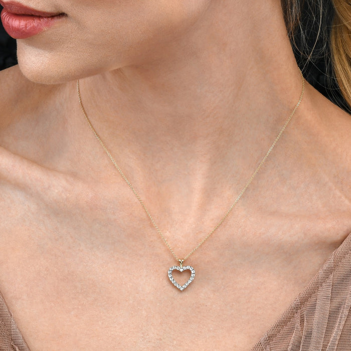 Miracle Diamond Heart Pendant Necklace 0.20ct Diamond 9K Yellow Gold