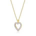 Miracle Diamond Heart Pendant Necklace 0.20ct Diamond 9K Yellow Gold side view