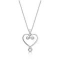 Ornate Diamond Heart Pendant Necklace 0.11ct Diamond 9K White Gold