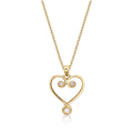 Ornate Diamond Heart Pendant Necklace 0.11ct Diamond 9K Yellow Gold