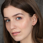 Small Rose Gold Huggie Hoop Earrings in Sterling Silver