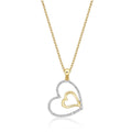Amour Diamond Heart Pendant Necklace 0.21ct Diamond 9K Yellow Gold