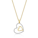 Amour Diamond Heart Pendant Necklace 0.21ct Diamond 9K Yellow Gold