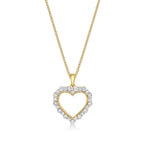 Inspire Diamond Heart Pendant Necklace 0.21ct Diamond 9K Yellow Gold
