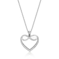 Infinity Diamond Heart Pendant Necklace 0.15ct Diamond 9K White Gold