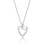 Infinity Diamond Heart Pendant Necklace 0.15ct Diamond 9K White Gold side view