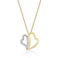 You & Me Diamond Heart Pendant Necklace 0.23ct Diamond 9K Yellow Gold